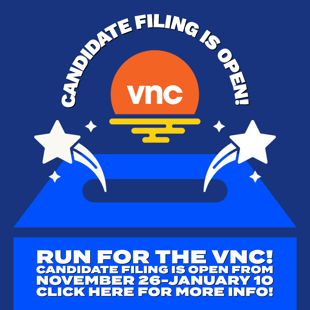 📣🗳CANDIDATE FILING for the VNC ELECTION IS OPEN🗳