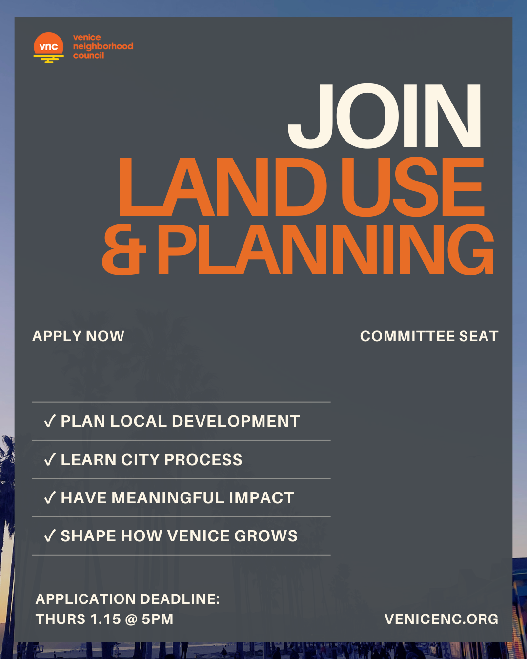 Open Land Use & Planning Committee Seat