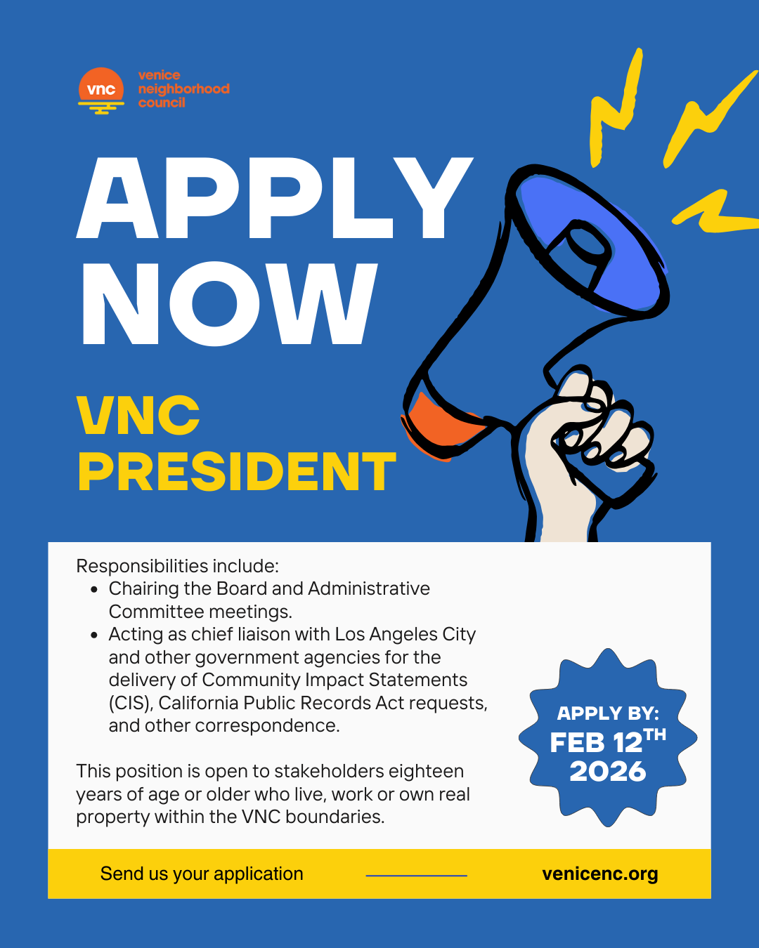 Venice Neighborhood Council President Application Now Open