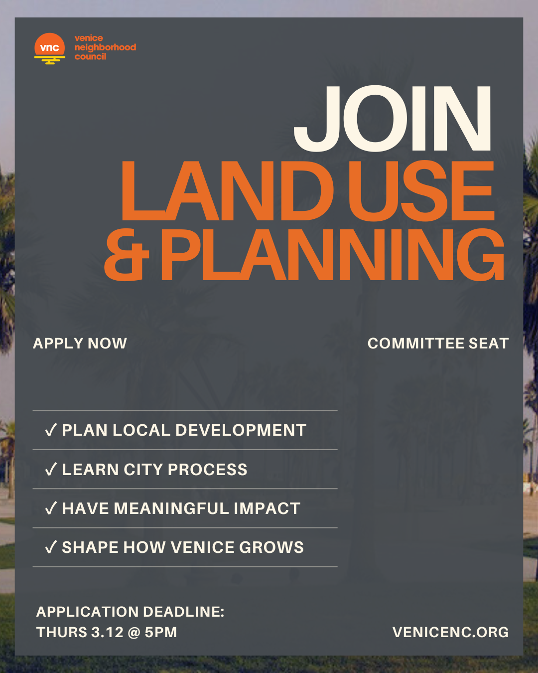 Open Land Use & Planning Committee Seat